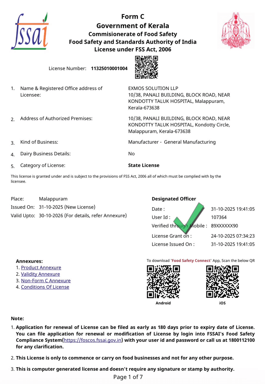 FSSAI License
